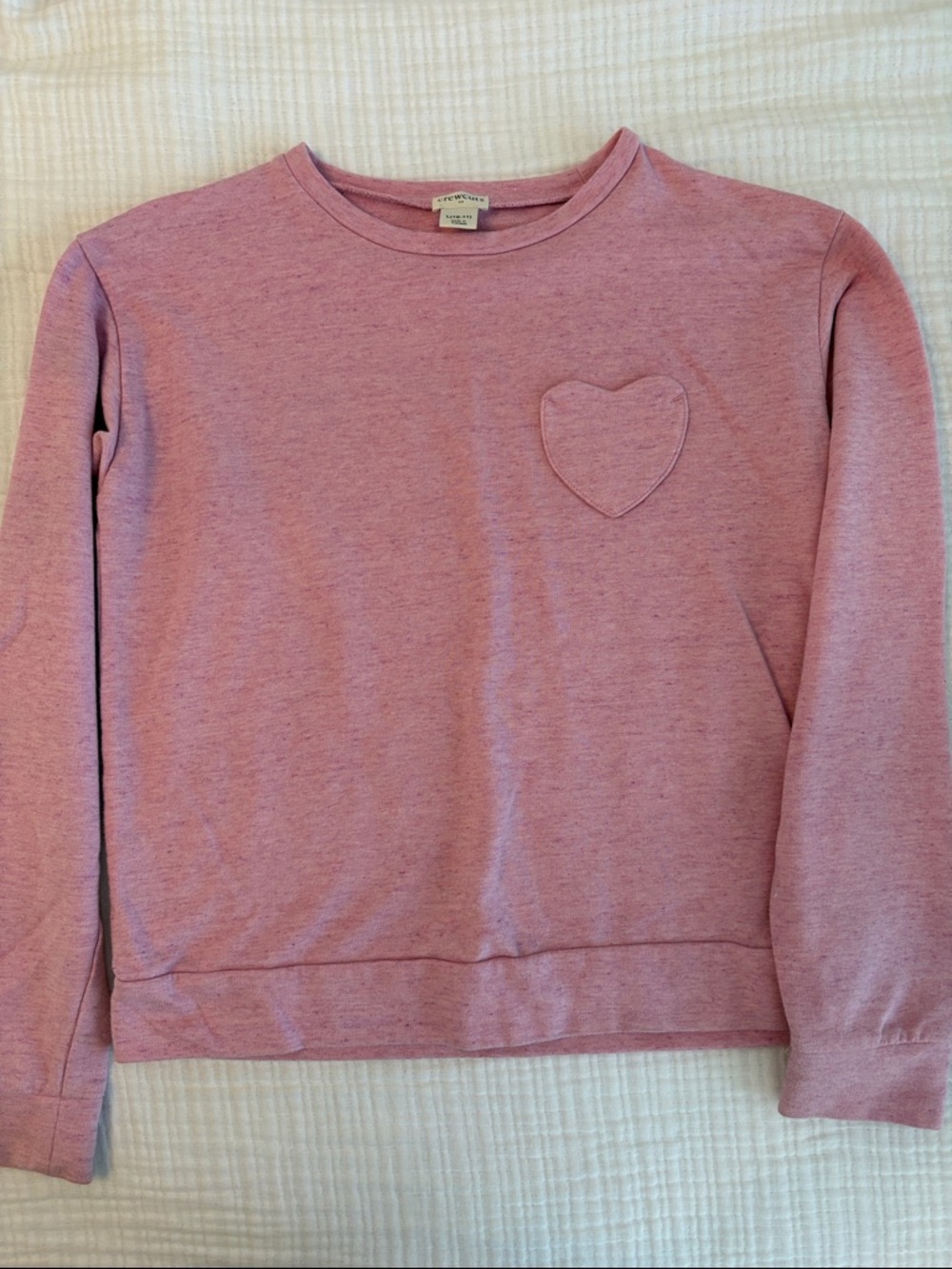 Crewcuts Girls' Heart Pocket Crewneck Sweatshirt